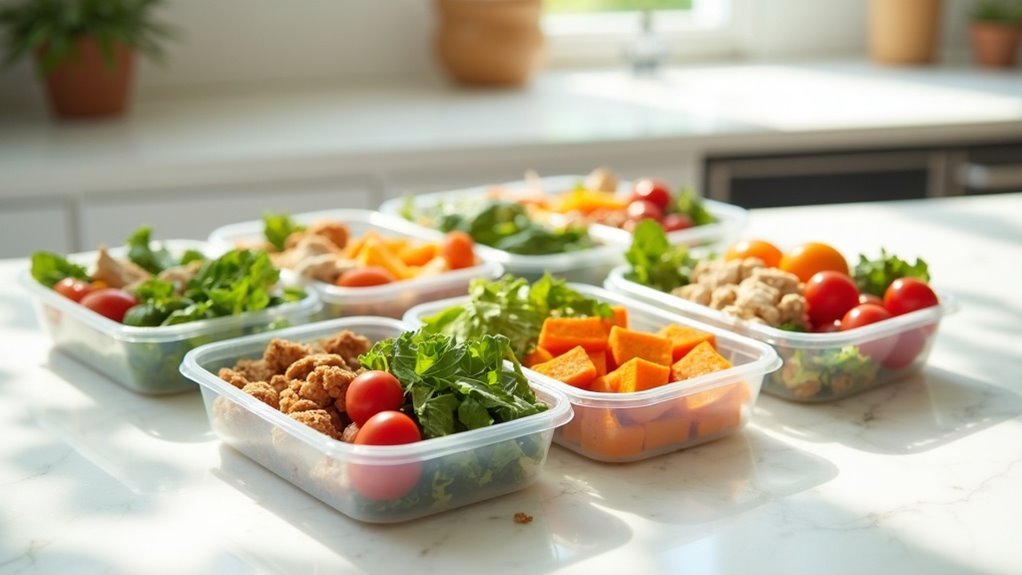 organized meals with containers